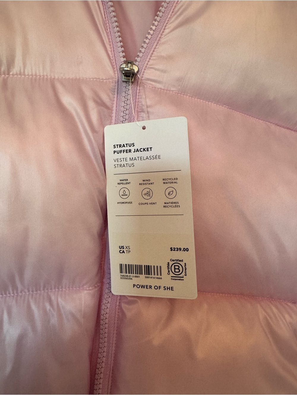 Athleta Stratus Puffer Jacket NWT - Fleur Pink - Size XS (#768233) - Picture 6 of 11